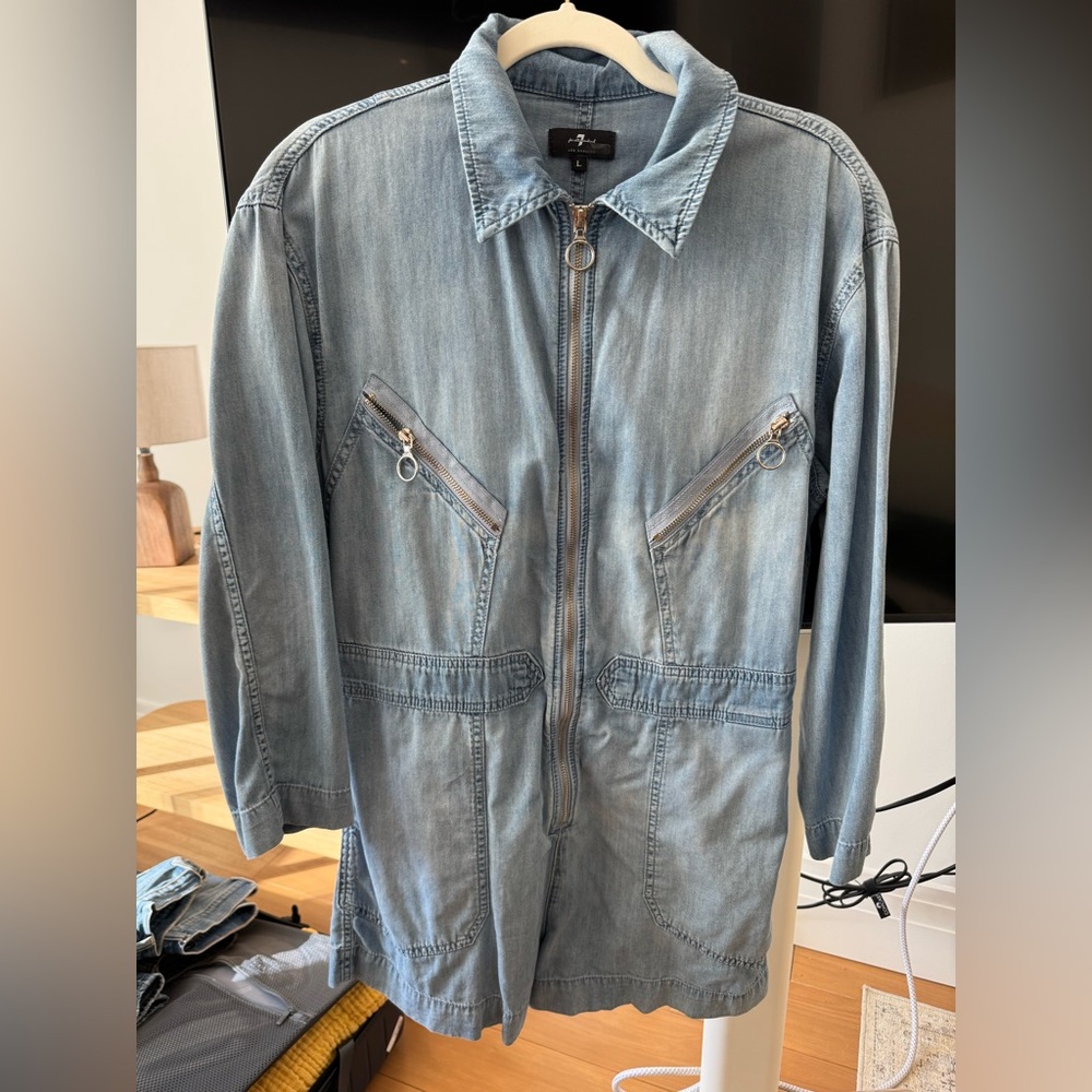 7 for all mankind denim romper